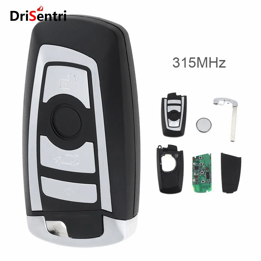 

315Mhz Car Remote Smart Key Alarm Keyless Fob for For-BMW 1 3 5 7 Series CAS4 System Auto Vehichle 1999-2016 No Battery