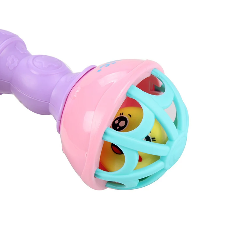 

Baby Rattles Cartoon Soft Rubber Hand Knocking Ball Rattle Early Educational Cute Colorful Hand Bell Infant Kids Toy 0-12 Months