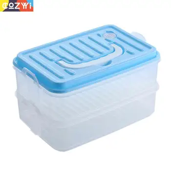 

New Kitchen Food Storage Container Household Portable Plastic Crisper With Handle Vent Hole Microwave Food Container