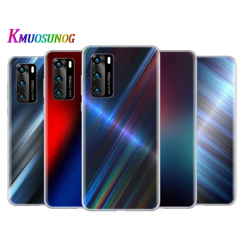 Прозрачный чехол красный синий матовый металлический для телефона Huawei P40 Lite E P30 P20