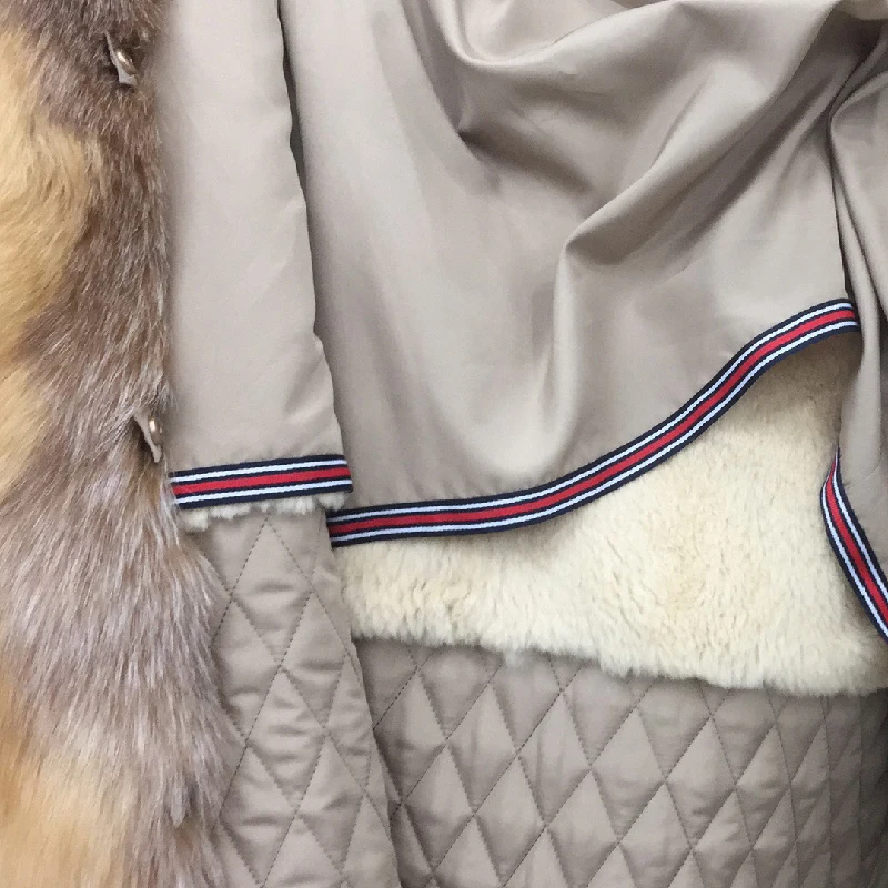 Женская зимняя парка, пальто, куртка, воротник лисы, съемная подкладка из меха кролика, длина 95 см, качественная ткань D21