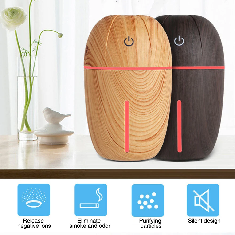 

Wood-grain Ultrasound Car Air Humidifier USB Aromatherapy Machine Mini Humidifier Bedroom Aromatherapy Lamp For Home Car M1