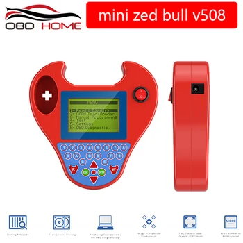 

Newest Auto Key Programmer Smart Mini Zed Bull No Tokens Support 8C and 8E chips Red Black Color Programming Transponders