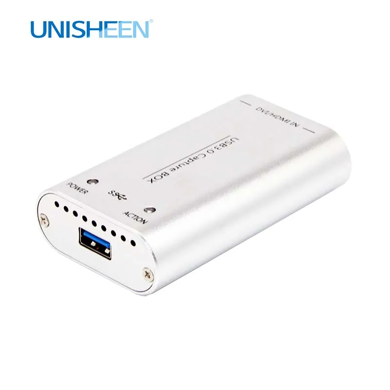 Unisheen UC3200D 60FPS эндоскоп DVI HDMI к USB3.0 видеозахват FPGA Dongle потоковая передача 1080P