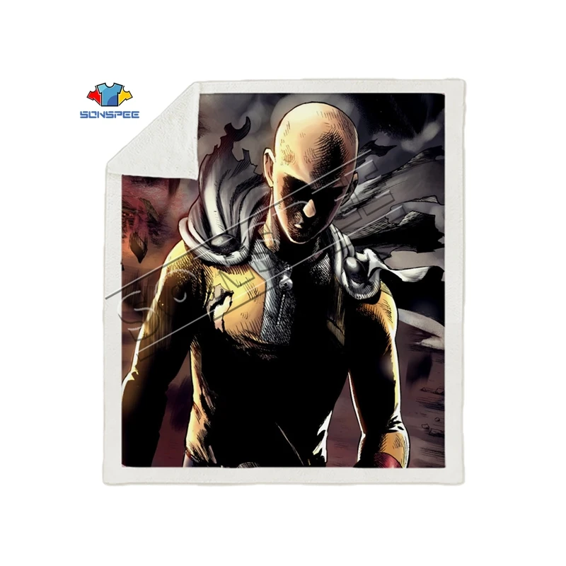 Аниме One PUNCH-MAN, Супермен, диван для путешествий, молодежное постельное белье, набивное одеяло с рисунком, покрывало для мальчиков и девочек, одеяло для путешествий