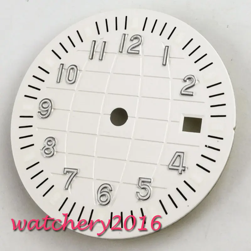 White Dial 31,5 мм часы стерильные циферблат подходит 2836 2824 2813 3804 Miyota 82 серии - Цвет: White Dial