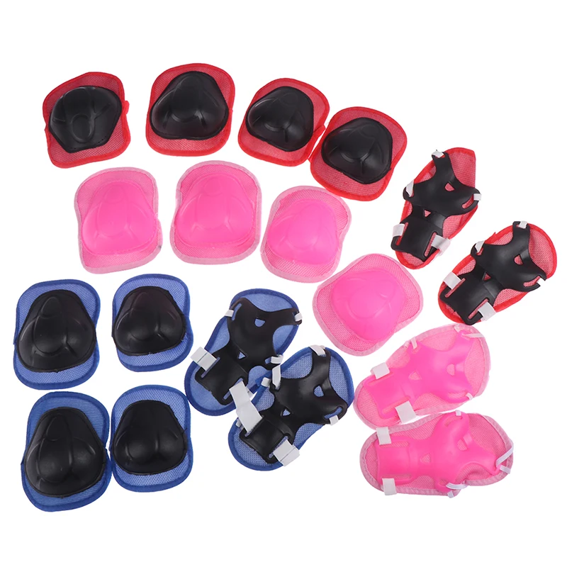 6pc/set Elbow Pads Bicycle Skateboard Ice Skate Roller Knee Protector For Adult Kids Gift Adjustable Skating Protective Gear Set