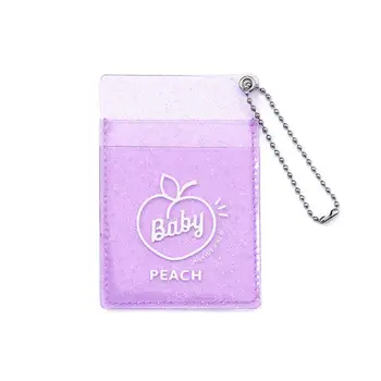 

Transparent Stars Girls Student Bus Bank Card Bag Letter Peach Key Holder Fashion Cards Case