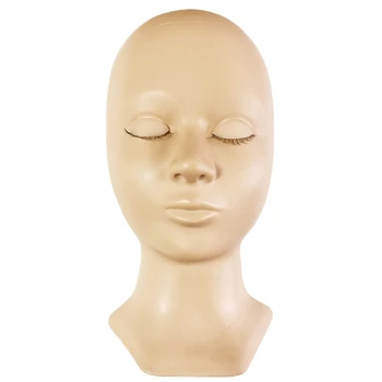 

Eyelash Extensions Removable Replacement Eyelids Head Model Eye Facial Makeup Practice Head Model