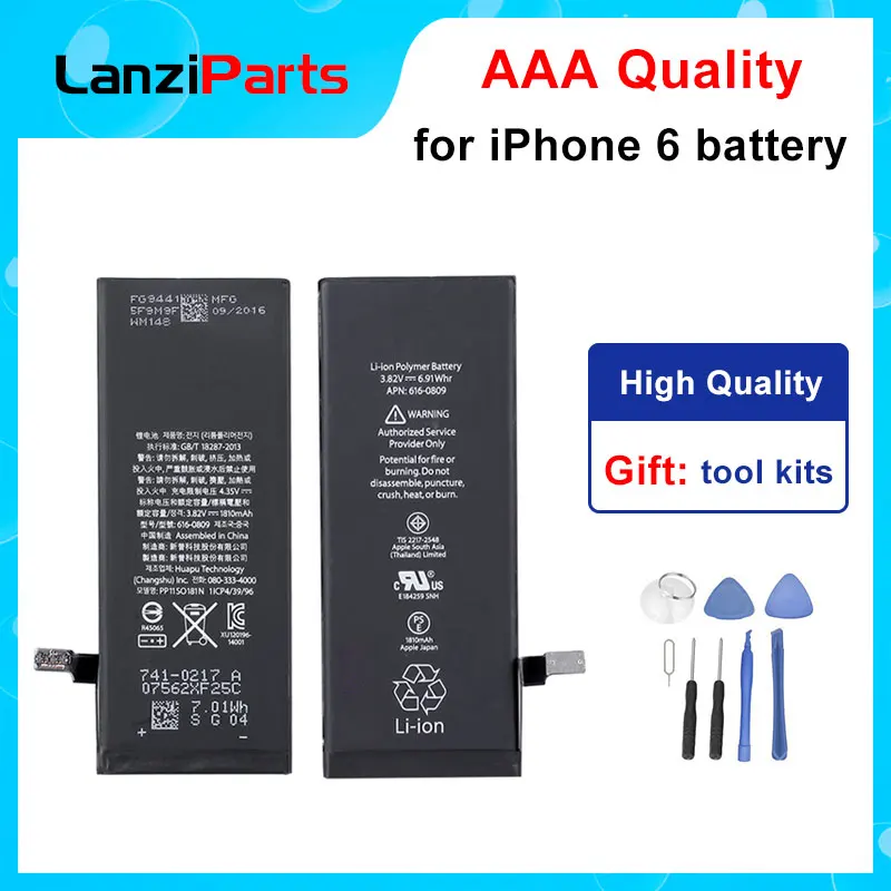 Бренд для iPhone 6 литий-ионная батарея реальная емкость 1810mAh 3,8 V Высокое качество Замена батареи мобильного телефона с набором инструментов