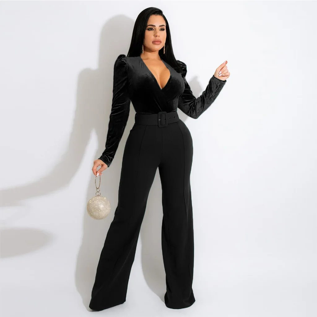 Laundry Short Sleeve V-neck Solid Jumpsuit in Black Womens Clothing Jumpsuits and rompers Full-length jumpsuits and rompers 