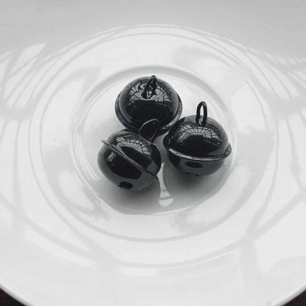 Black Цветной Колокольчик для собаки, ошейник, аксессуары, вечерние украшения, кулон 22 мм, яркие колокольчики, сделай сам, игрушка для питомца, дешево - Цвет: Black