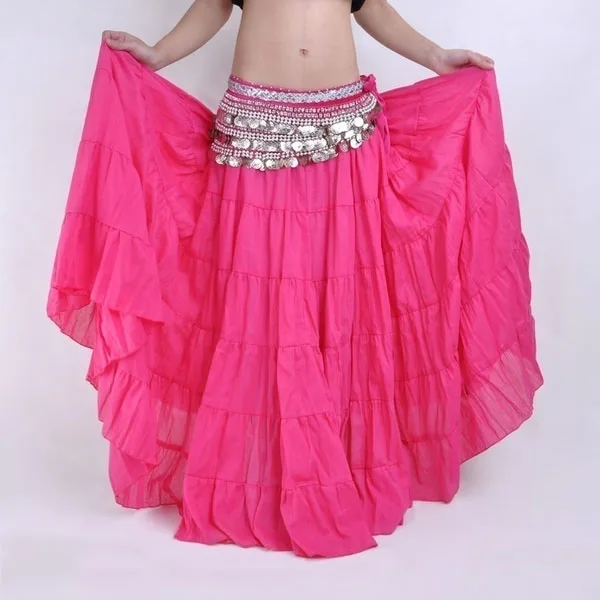 FEECOLOR Women Bohemia Tribal Belly Dance Gypsy Full Circle Swing Bellydance Skirt Clothing(only skirt,without Belt)