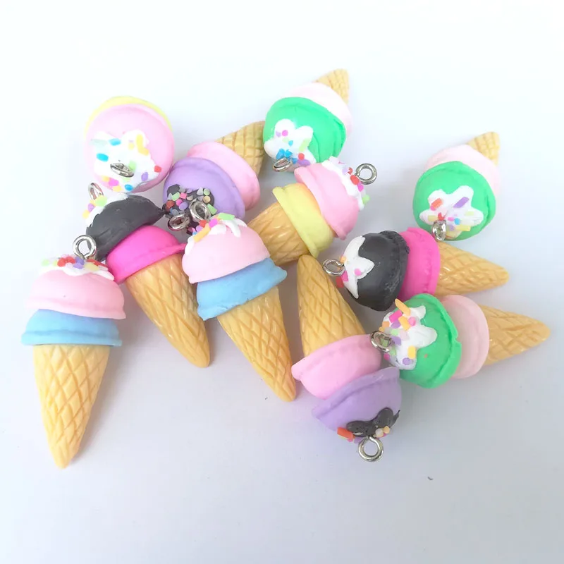 

18*38MM 12PCS/LOT FIMO/ RESIN ICE CREAM CHARMS FOR JEWELRY FINDING FOR NECKLACE BRACELET