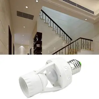 

E27 100-240V LED Lamp Bulb Holder Light Socket Switch Infrared PIR Motion Sensor for Home Outdoor 115 x 65mm