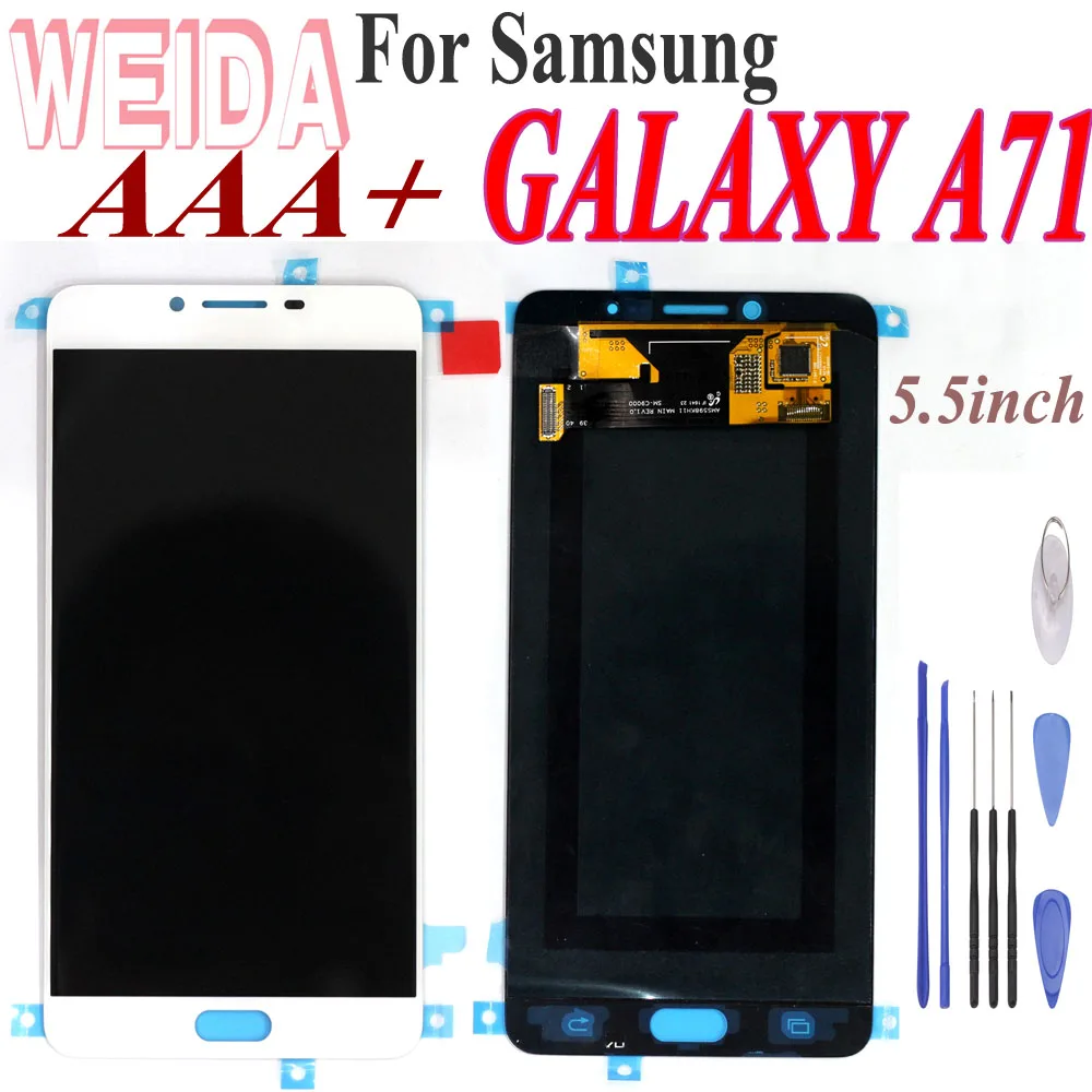 WEIDA 5,5 ''для samsung GALAXY A71 lcd сенсорный экран дигитайзер в сборе с бесплатным инструментом для замены samsung