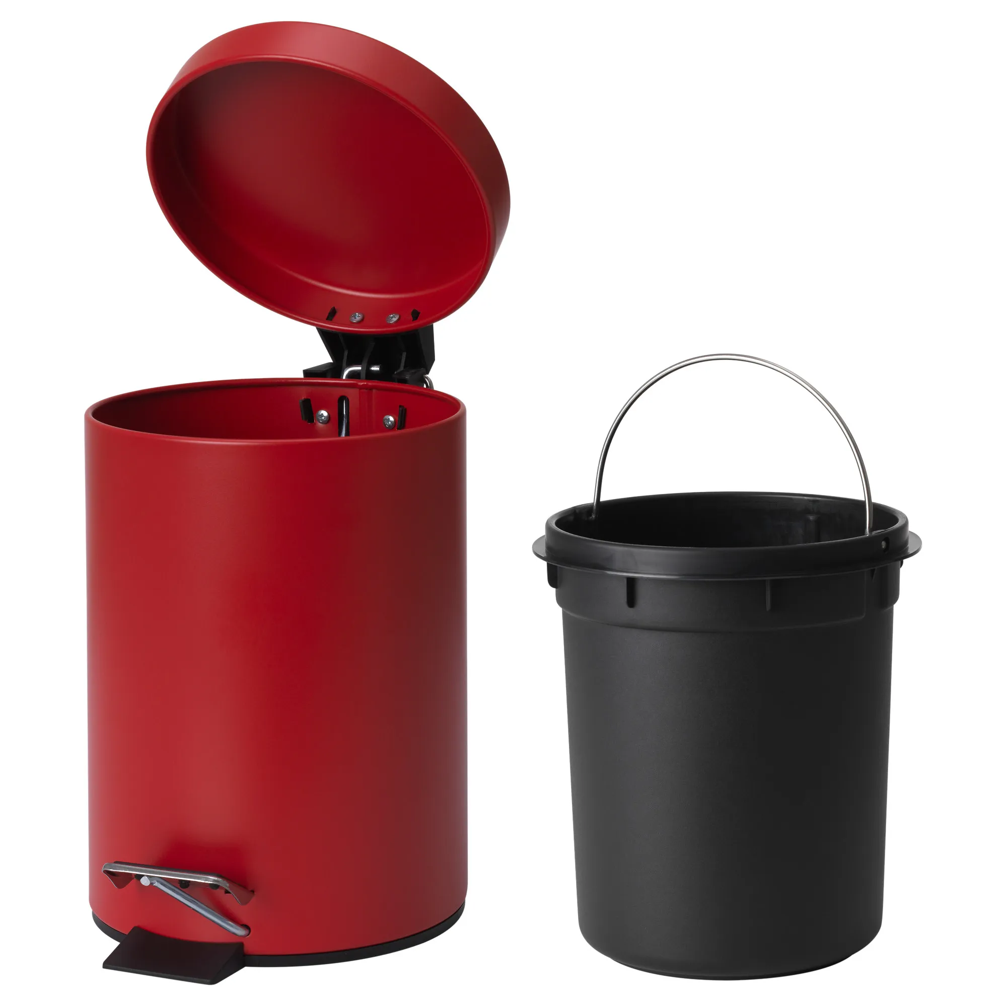 

Mini Covered Trash can Bathroom Trash can With Removable Plastic Interior and Stainless steel Pedal Office Trash can / 3L