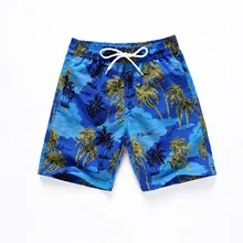 Пляжные шорты для больших мальчиков, короткие пляжные плавки, быстросохнущие водонепроницаемые детские пляжные шорты с рисунком