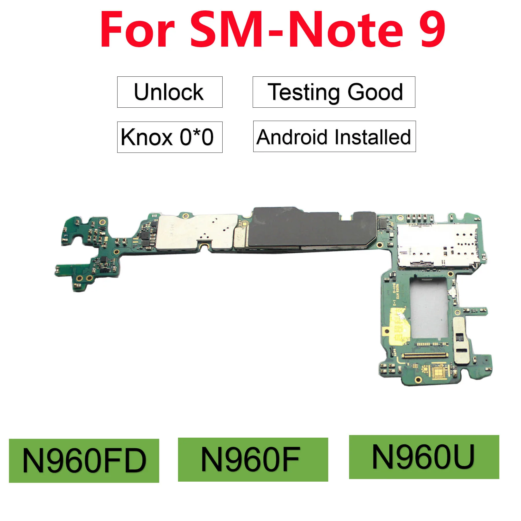 

BINYEAE Original unlocked For Samsung Galaxy Note 9 N960F N960FD N960U 128GB 512GB Motherboard for Galaxy Note 9 128GB Mainboard