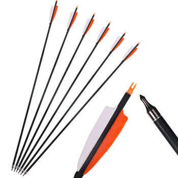 

Toparchery Carbon Archery Hunting Shooting Arrows Spine 500 With Real Turkey Feather For Compound Recurve Bows/Longbow