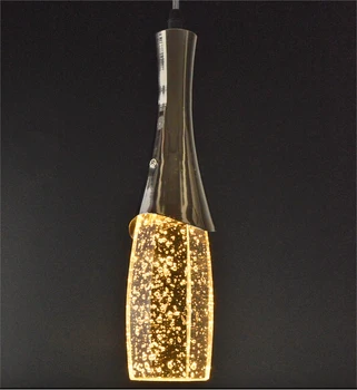 

Modern Brief Restaurant Champagne Bottle LED Pendant Lights Fixture Home Deco Chrome Iron Bubble Crystal Pendant Lamp