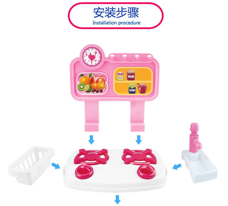 Детская кухонная игрушка, детский игровой домик для приготовления пищи, кухонная посуда, посуда, кухонный стол
