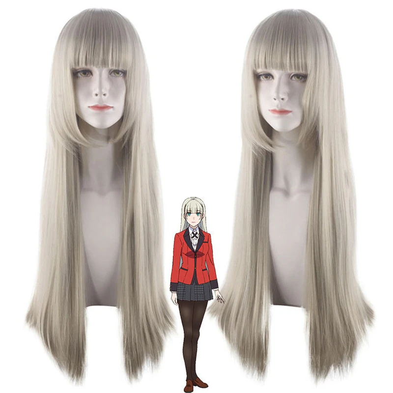 Anime KAKEGURUI Momobami Ririka Long Wig Cosplay Role Play Watermelon Cream Yellow 80cm |