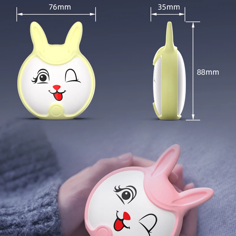 Мини-грелка для рук с милым кроликом из мультфильма USB портативный мобильный мощный перезаряжаемый зимний грелка для рук 5 Вт 5 в двусторонний быстрый нагрев