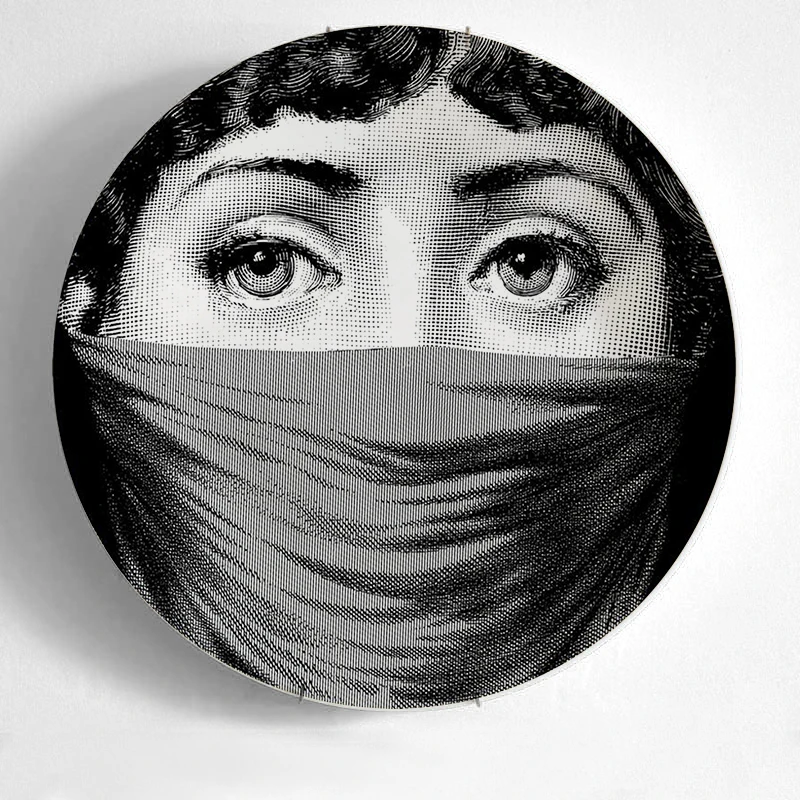 35 Топ Мода Milan rosenthal Piero fornasetti настенные тарелки цвет черный и белый иллюстрации подвесные блюда образец комнаты/дома/отеля украшения - Цвет: 35