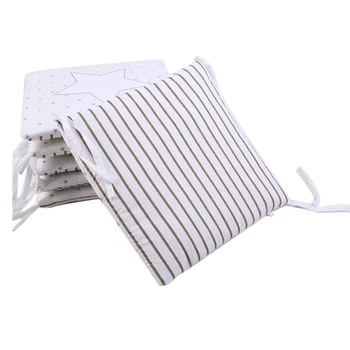 

6pcs Pillows 30x30cm Embroidered Home Decor Bedding Accessories Square Cot Pads Cotton Blend Baby Crib Bumper Cushion Gift