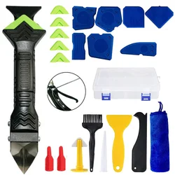 Kit d'outils de polissage de mastic d'élimination de silicone Crochet couteau colle en plastique spatule grattoir carrelage enlèvement de silicone outils de calfeutrage 