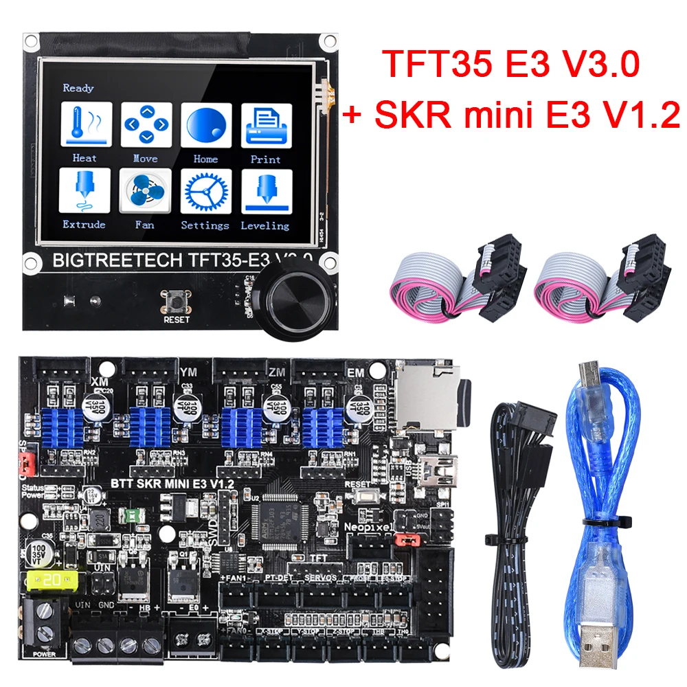 BIGTREETECH SKR mini E3 V1.2 плата управления интегрированная TMC2209+ TFT35 E3 V3.0 сенсорный экран части 3d принтера для Ender 3 SKR V1.3