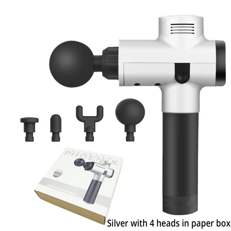 Электронная терапия массаж тела для пистолета Расслабление тела для пистолета облегчение боли Массажер высокая частота вибрационный массаж для пистолета - Цвет: Silvery  Paper  Box