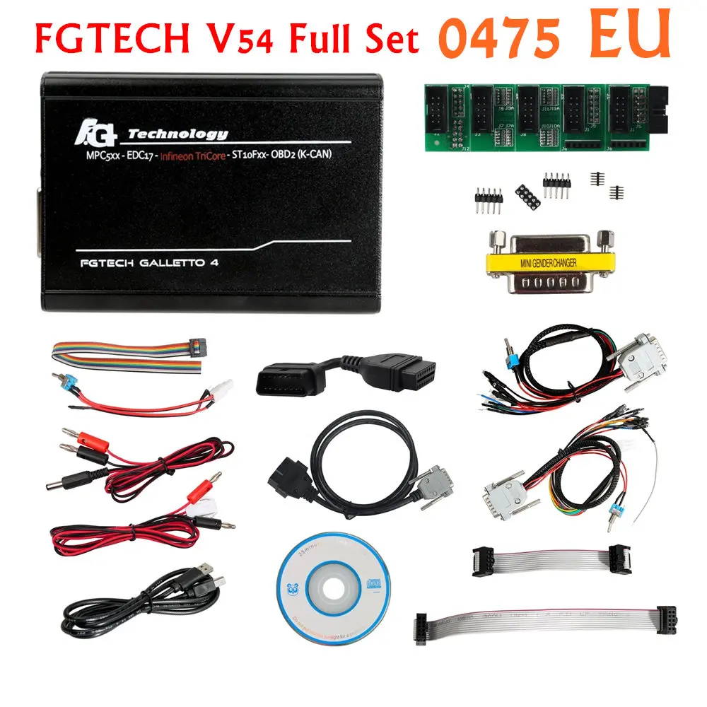 EU 0475/0386 FGTech V54 Galletto 4 полный чип Поддержка BDM полная функция Fg Tech V54 Авто ECU чип тюнинг - Цвет: FULL SET 0475