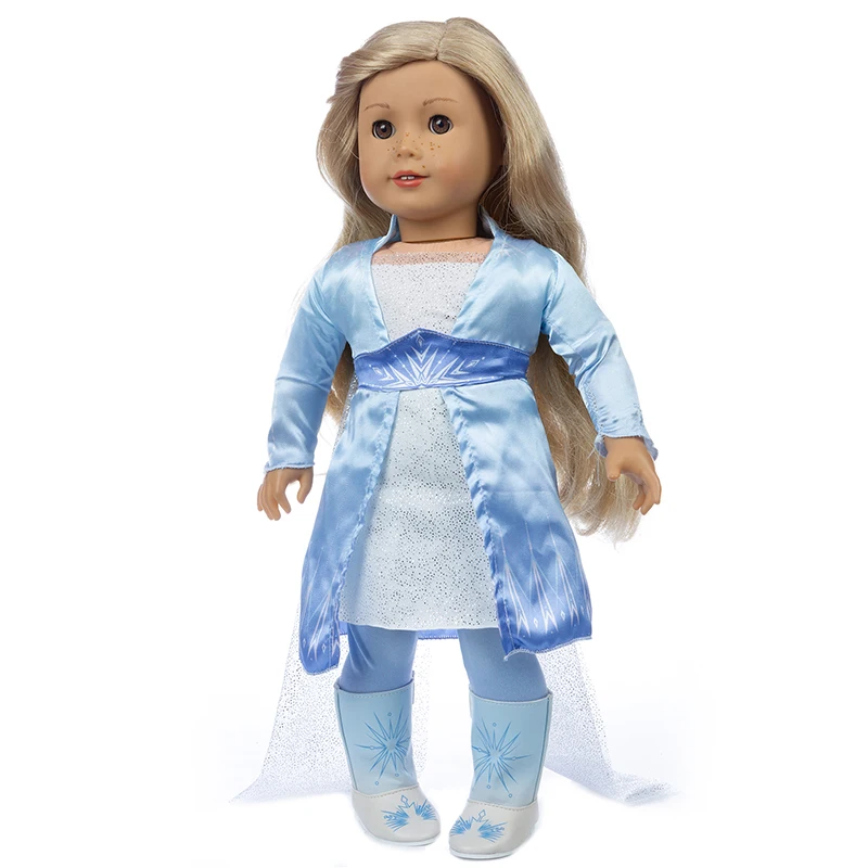 

Baby New Born Fit 18 inch Doll Clothes Accessories Blue and White Ice and Snow Clothes Suit For Baby Birthday Festival Gift