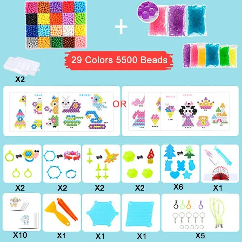 DIY 3D бусина Обучающие игрушки-головоломки 11400 шт водные липкие бусины игрушка ручная работа для детей волшебный шарик - Цвет: Set C