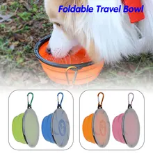 

450ML 2X Collapsible Dog Cat Pet Foldable Silicone Bowl Outdoor Travel Portable Puppy Food Container Feeder Pet Supplies