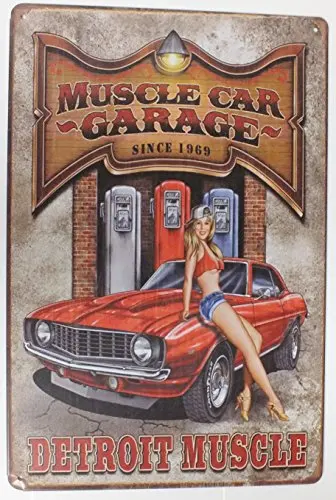 217 - Detroit Muscle Оловянная металлическая табличка для бара, паба, винтажный Ретро Настенный декор, плакат, домашний клуб, таверна, настенная дверь, металлическая живопись, жестяная вывеска, Настенный декор - Цвет: 217 - Detroit Muscle
