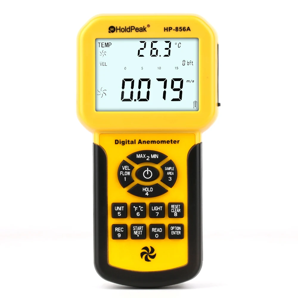 Цифровой анемометр измеритель скорости ветра объема воздуха