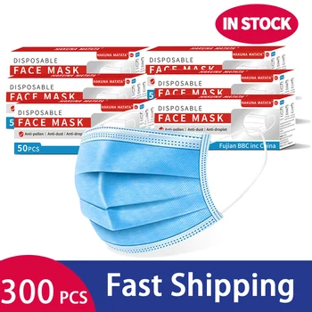 

300PCS Mask Disposable Nonwove 3 Layer Ply Filter Mouth Face Mask Filter Dustproof Protection Masks For Face HAKUNA MATATA