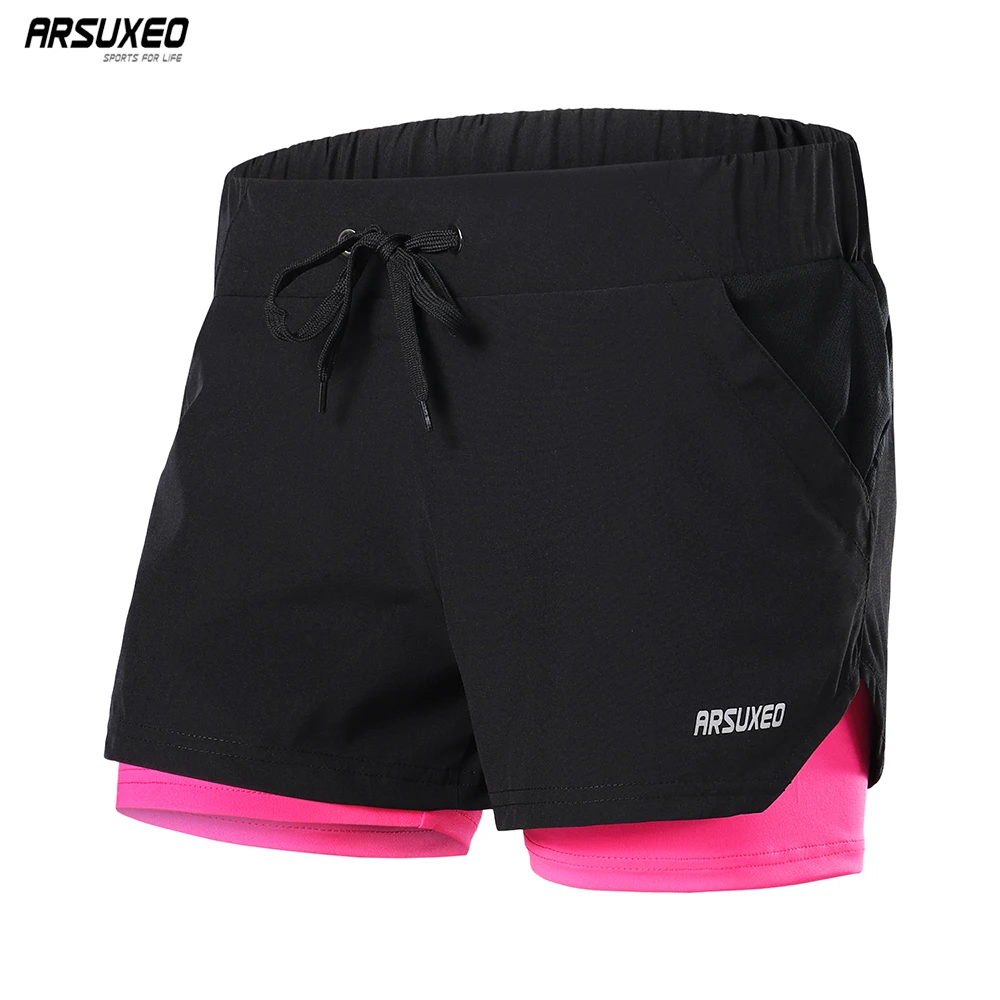 Arsuxeo 2020 Running Shorts Women's 2 In 1 Elastic Waist Gym Jogging  Fitness Sports Short Female Reflective Breathable B1103 - Running Shorts -  AliExpress
