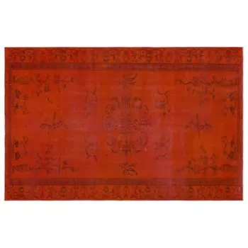 

Handmade Orange Vintage Overdyed Turkish Area Rug 157x245 Cm-5'2''X8'0''