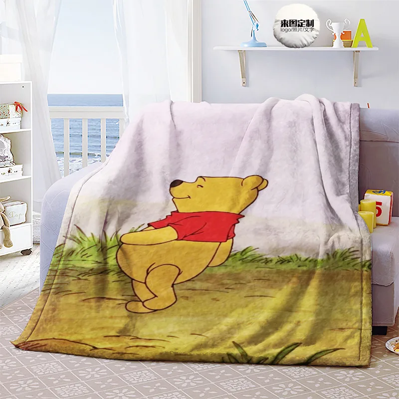 Winnie The Pooh Yellow Blanket Plush Throw Ultra Soft Premium Fluffy Flannel All Season Light Weight Sofa Couch Throw Living Room/Bedroom Warm Blanket 60X50