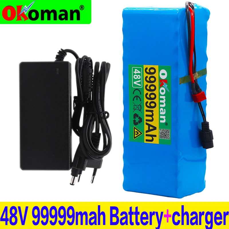 2021 Новый 48V 99.999Ah 1000w 13S3P 18650 комплект литий-ионный батарей для 54 6 v E-велосипед