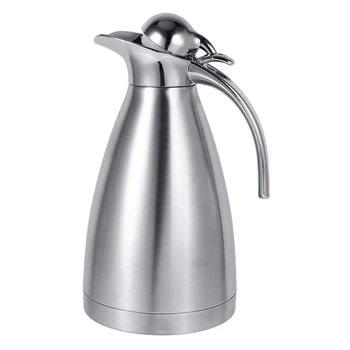 

2L Vacuum Jug Stainless Steel Double-Wall Vacuum Insulated Coffee Pot Thermal Carafe, Juice/Milk/Tea Insulation Pot with Press B