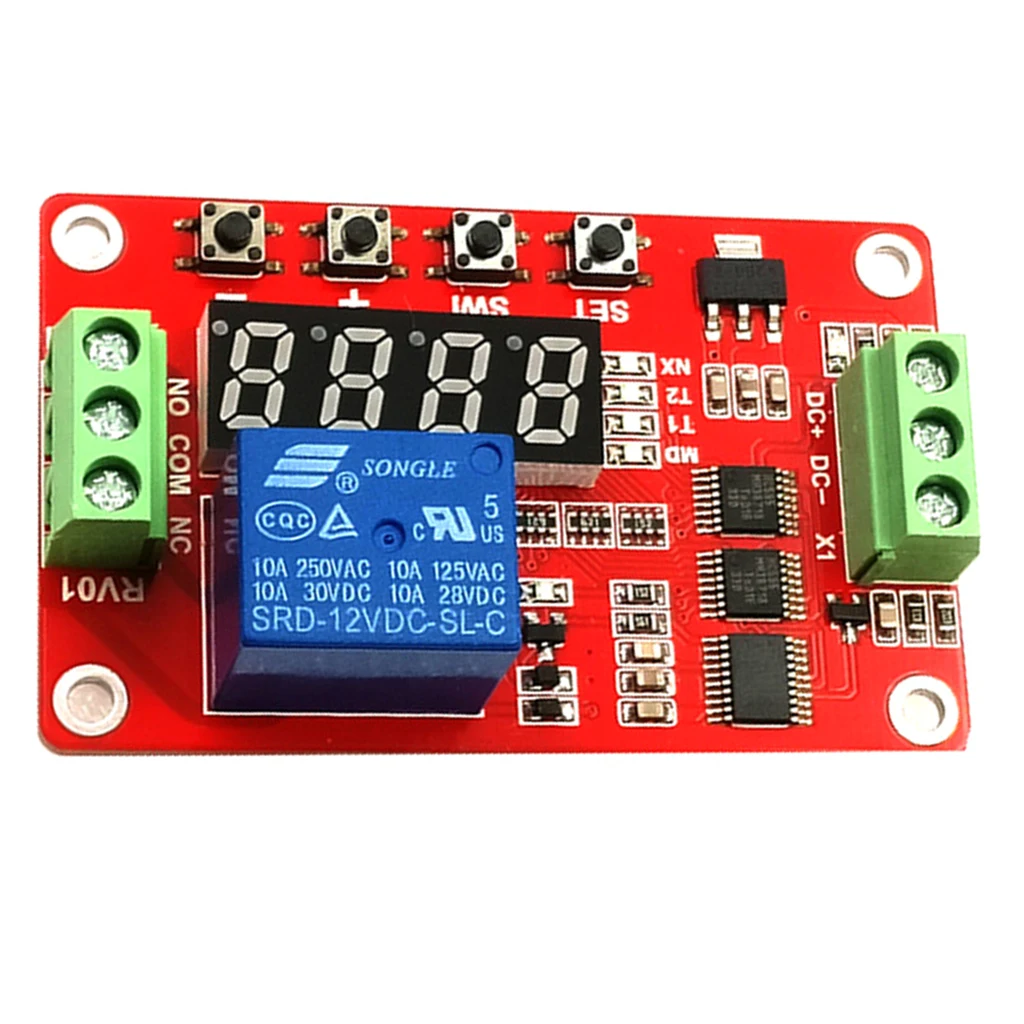 DC 5v/12v/24v DC Multifunction Self-lock Relay, PLC Cycle Timer Module - Delay Time Switch