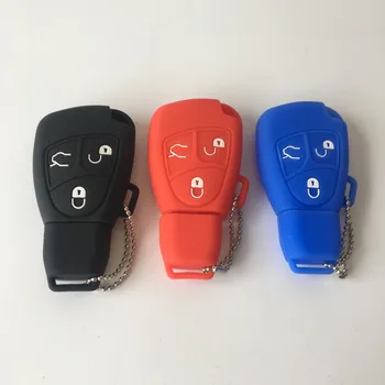 

Silicone Car Key Cover Case Shell for Mercedes for Benz W203 W211 CLK C180 E200 AMG C E S Class Keyring Holder Accessories