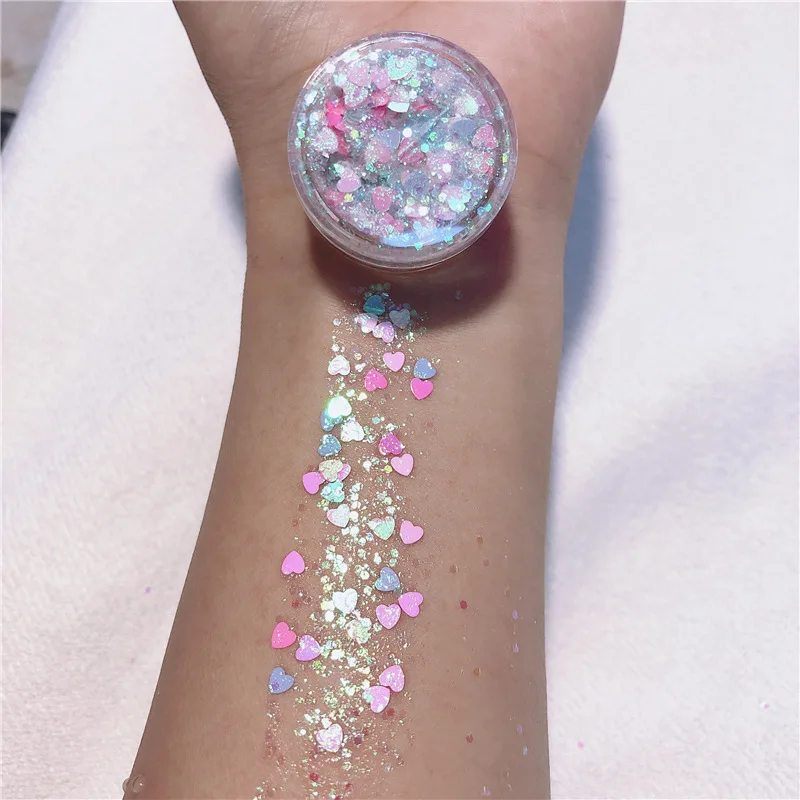 1pcs 24colors Pigment Eye Shadow Shimmer Sparkling Diamond Holographic Chunky Glitter Gel Sequins Mermaid Sequins Powder 5665