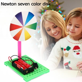 

1 set Fun Creative Electric Seven Color Disk DIY Model Materials Kit Kids Material Puzzles Model Kits Toy for Children LearnGift
