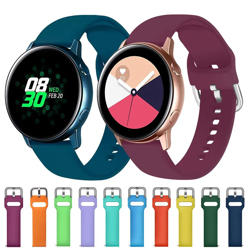 Ремешок силиконовый для Samsung Galaxy Watch 46 мм Active 2 Gear S3 спортивный браслет Huawei Amazfit Bip 20